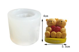 Molde silicona 2 ositos con corazon